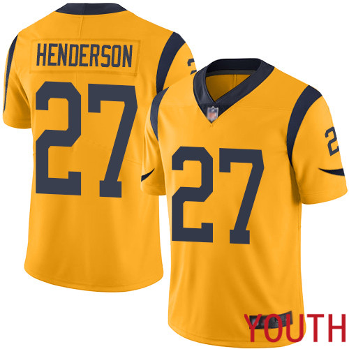 Los Angeles Rams Limited Gold Youth Darrell Henderson Jersey NFL Football #27 Rush Vapor Untouchable->los angeles rams->NFL Jersey